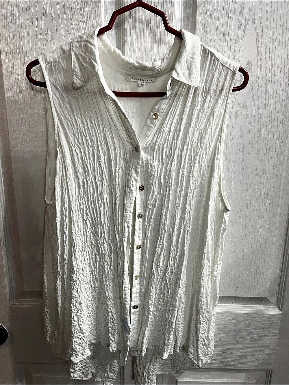 Jane & Delancey Sleeveless White Button Front Top Size 1X Like New